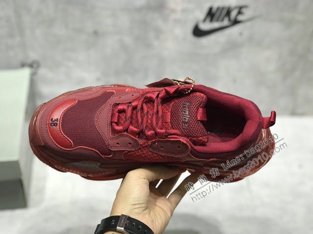 Balenciaga經典款男女鞋 巴黎世家頂級版本Triple S厚底氣墊大底LOGO老爹鞋 Balenciaga情侶款老爹鞋  hdbl1265